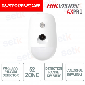 Hikvision AXPro Sensore di movimento Pir-Cam a colori Wireless 868Mhz 12M 85.9° Pet Immunity