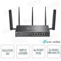 TP-Link ER706WP-4G | Gateway VPN WiFi 6 AX3000 con 4G+ Cat6 e PoE+