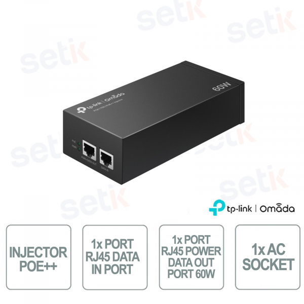 Injecteur PoE++ TP-Link TL-POE170S 60 W Gigabit – Alimentation et données sur un seul câble