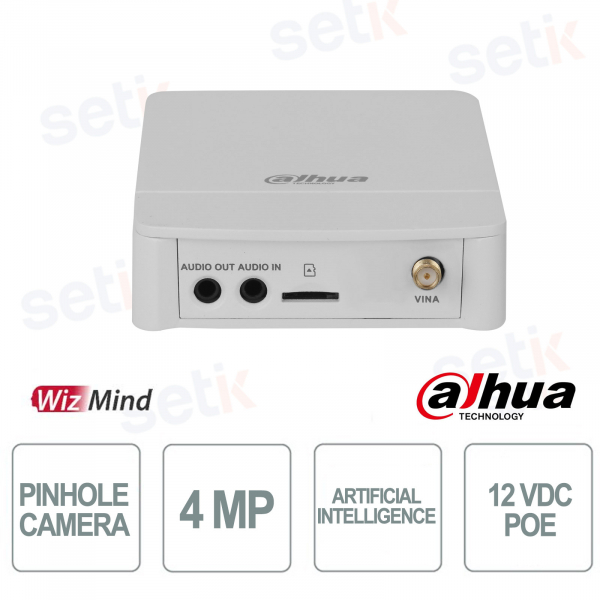 Caméra WizMind sténopé Dahua IPC-HUM8441E-E1 4 MP avec IA, détection des visages et comptage de personnes