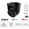 Telecamera Dahua IPC-HDW3449H-AS-PV-PRO-B 4MP 2.8mm Bianca con AI, WizColor e Protezione Perimetrale