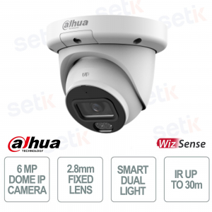 Dahua IPC-HDW3649QM-S-IL 6MP 2.8mm Camera with AI, WizSense, and Smart Dual Light