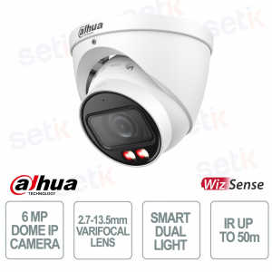 Caméra Dahua IPC-HDW3649T-ZS-IL 6 MP à focale variable 2,7-13,5 mm avec IA et double éclairage intelligent