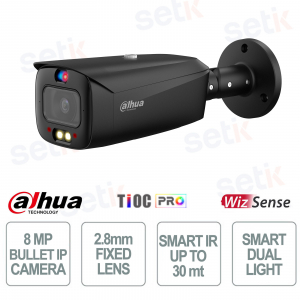 Dahua 8MP Bullet IP Camera Black 2.8mm with AI and Smart Dual Light