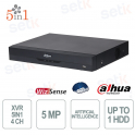 Dahua XVR5104H-I3-4P DVR 4 canaux 5MP avec AI WizSense et SMD Plus