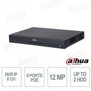 NVR2208-8P-I2 WizSense | NVR 8 Canali 4K con AI e 8 Porte PoE - Dahua
