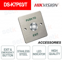 DS-K7P03/T: Stainless Steel Exit and Emergency Button with LED - Hikvision
