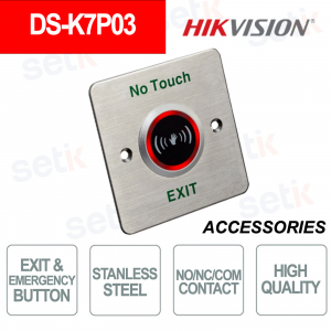DS-K7P03: Stainless Steel Exit and Emergency Button - Hikvision