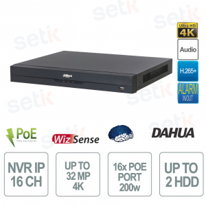 NVR5216-16HP-EI2 16 canaux PoE 200 W avec IA, AcuPick et reconnaissance faciale - Dahua