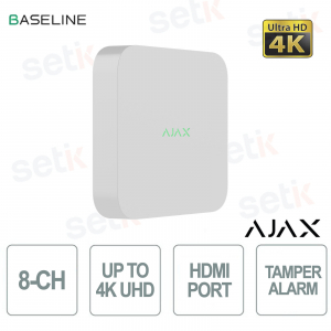 Ajax NVR HAC 8-Channel White with HDMI Port | Full HD Network Video Recorder