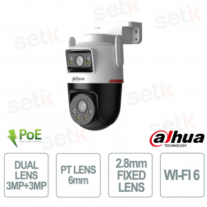 Caméra Dahua IPC-PTS2349B3-SW-E2-PV double objectif 3MP + 3MP Starlight Wi-Fi 6