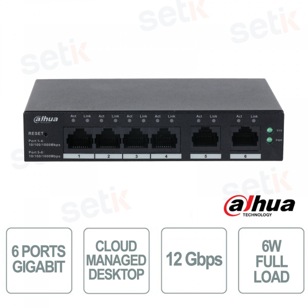 Switch Dahua CS4006-4GT 6 Porte Gigabit Cloud Managed per Reti Aziendali