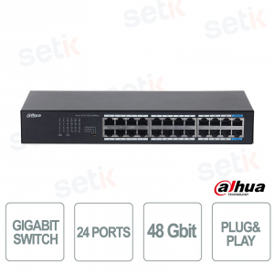 Switch Gigabit 24 Porte Dahua S3024-24GT – Prestazioni di rete sicure e veloci