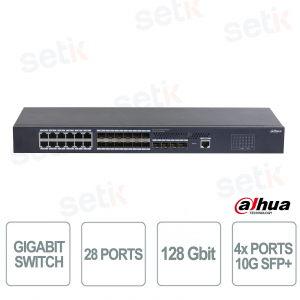 Commutateur géré Dahua S5428-12GF12GT4XF 28 ports – Liaison montante 10G et hautes performances