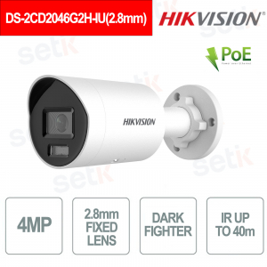 Telecamera Hikvision DS-2CD2046G2H-IU 4MP 2.8 mm DarkFighter - Sicurezza avanzata