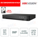 AcuSense 8MP 4-Channel DVR with AI, H.265 Pro+, Vehicle/Human Detection and Remote Access - Hikvision