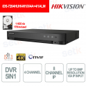iDS-7204HUHI-M1/X/4A+4/1ALM DVR 4 Canali AcuSense con AI, Riconoscimento Facciale e Registrazione 8MP - Hikvision