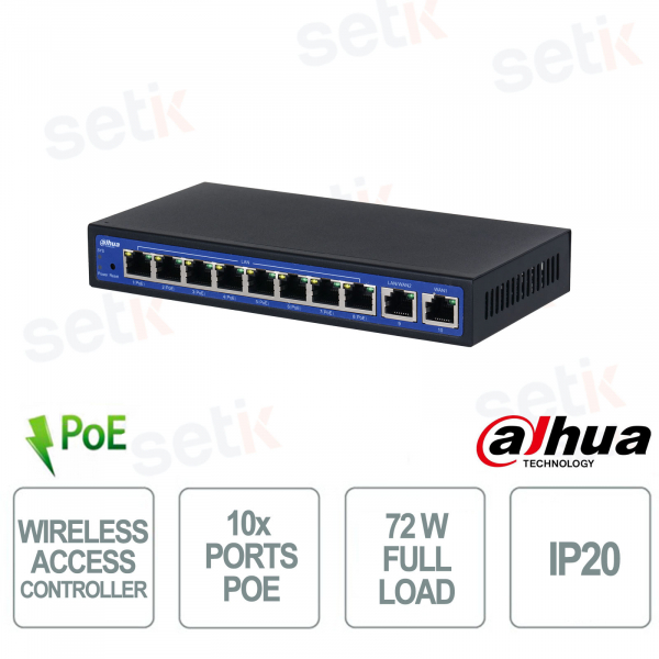 EAC10-P : Contrôleur d'accès sans fil PoE 10 ports pour réseaux Wi-Fi d'entreprise hautes performances pour PME - Dahua