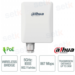 PFWB5-30ac – Bridge Wireless 5G Outdoor 3km con Tecnologia TDMA e MU-MIMO - Dahua