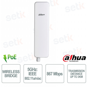 PFWB5-90ac – Bridge Wireless 5G Outdoor 3km con Tecnologia TDMA e MU-MIMO - Dahua