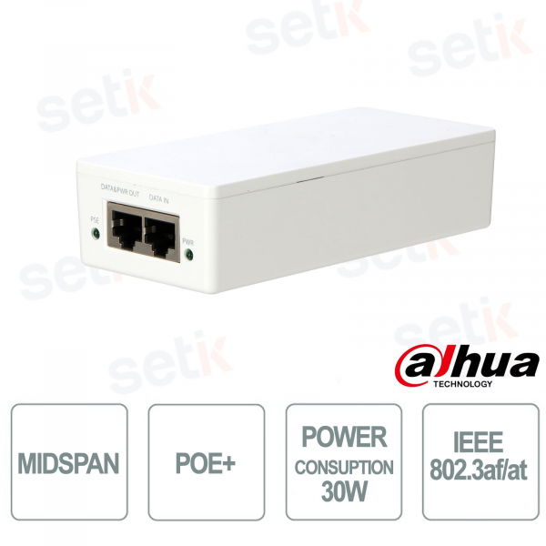 TAM1GT1GT-30 – Injecteur Gigabit PoE+ 30 W pour caméras IP et réseaux professionnels - Dahua