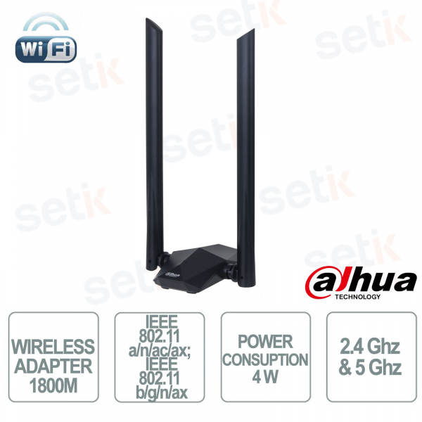 Adaptateur sans fil Dahua NC1800 – Wi-Fi 6 double bande 1800 Mbit/s, performances puissantes et Plug & Play