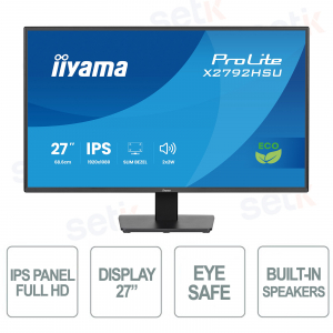 Monitor iiyama ProLite X2792HSU-B1 – 27” Full HD IPS Eco-Friendly con Design Ultra Sottile e Comfort Visivo
