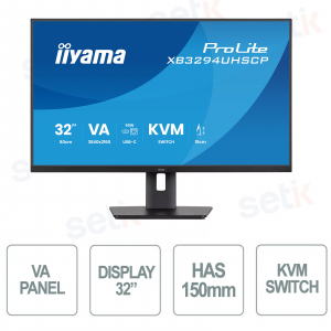 Moniteur VA 4K Iiyama ProLite XB3294UHSCP-B1 32 pouces : puissance, connectivité et confort professionnel
