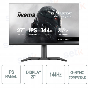 Moniteur de jeu Iiyama G-Master GB2741QSU-B1 27" QHD IPS 144 Hz – Performances et confort pour les joueurs professionnels