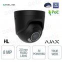 Ajax TurretCam HL 8MP 2.8mm Black: IP Camera with AI and Night Vision