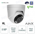 Ajax TurretCam HL 8MP 2.8mm White: IP Camera with AI and Night Vision