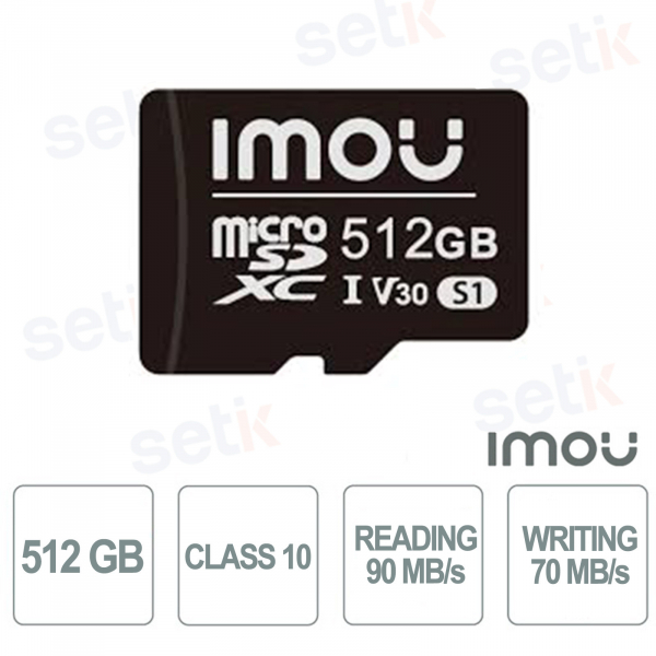 ST2-512-S1 512GB microSD Card – High Speed U3 V30, 90MB/s, Durable and Reliable for Video and Data - Imou