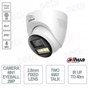 HAC-HDW1200TQ-IL-T : Caméra intelligente 2 MP à double éclairage Full HD avec audio bidirectionnel - Dahua