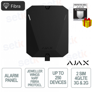 Ajax Superior Hub Hybrid 2 Black: Professional Hybrid Control Panel with Ethernet and Dual SIM