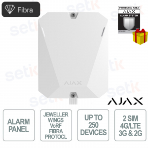 Ajax Superior Hub Hybrid 2 Bianco: Centrale Ibrida Professionale con Ethernet e Doppia SIM