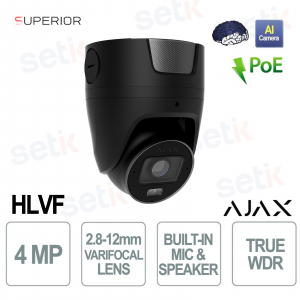 Caméra de tourelle supérieure Ajax HLVF 4 MP – Sécurité IA avec optique motorisée