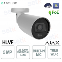 Ajax BulletCam 5MP Bianca con AI, Visione Notturna 60m e Lente Varifocale Motorizzata
