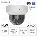 Ajax DomeCam HLVF 5MP IP camera with 2.8–12 mm varifocal lens, AI vision and white color