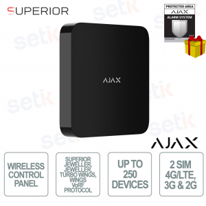 Ajax Superior Hub G3 Noir avec connexion Ethernet/Wi-Fi et double SIM