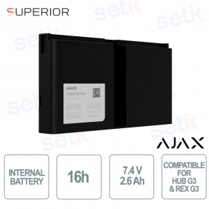 Ajax Superior Internal Battery (16h) Black: Certified Battery for G3 Hub