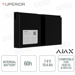 Ajax Superior Internal Battery (60h) Black: Certified Battery for G3 Hub