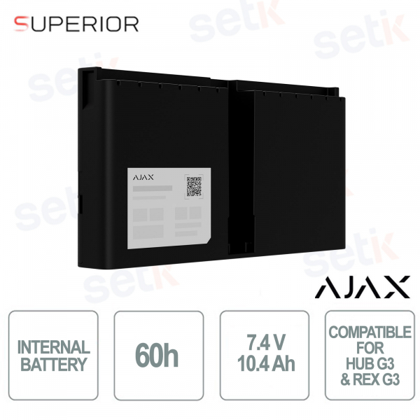 Batterie interne Ajax Superior (60 h) noire : batterie certifiée pour hub G3