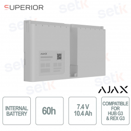 Ajax Superior Internal Battery (60h) Bianca: Batteria Certificata per Hub G3