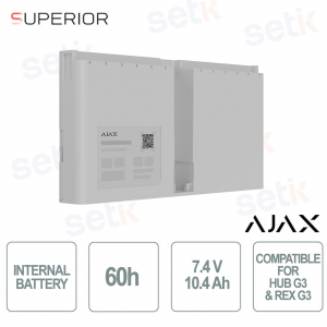 Ajax Superior Internal Battery (60h) Bianca: Batteria Certificata per Hub G3