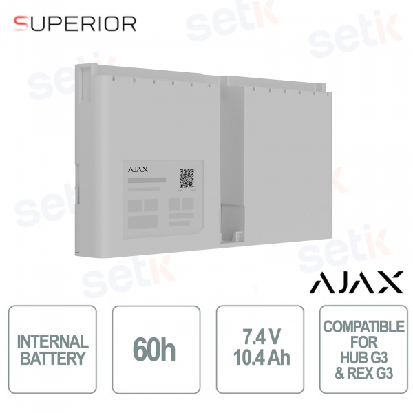 Ajax Superior Internal Battery (60h) Bianca: Batteria Certificata per Hub G3