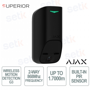 Ajax Superior MotionCam G3 (PhOD) Jeweler Black – Wireless PIR Detector with HD Photo and Tamper Protection
