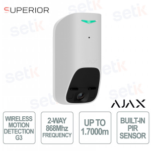 Ajax Superior MotionCam G3 (PhOD) Jeweler White – Wireless PIR Detector with HD Photo and Tamper Protection