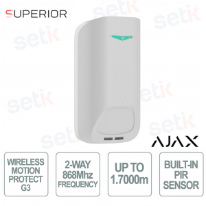 Ajax Superior MotionProtect G3 Jeweler White – Professional PIR Sensor with Anti-Masking