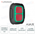 Ajax DoubleButton G3 Nero: Pulsante di Emergenza Professionale Antifalso Allarme