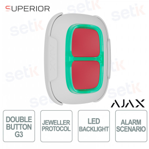 Ajax DoubleButton G3 White: Professional Anti-False Alarm Emergency Button